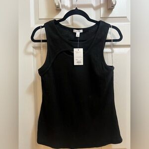 Nine West Black Ribbed Women's Tank Top size Large